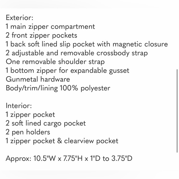 Lug Swivel Black Crossbody shoulder expandable Bag NWT - Picture 11 of 11